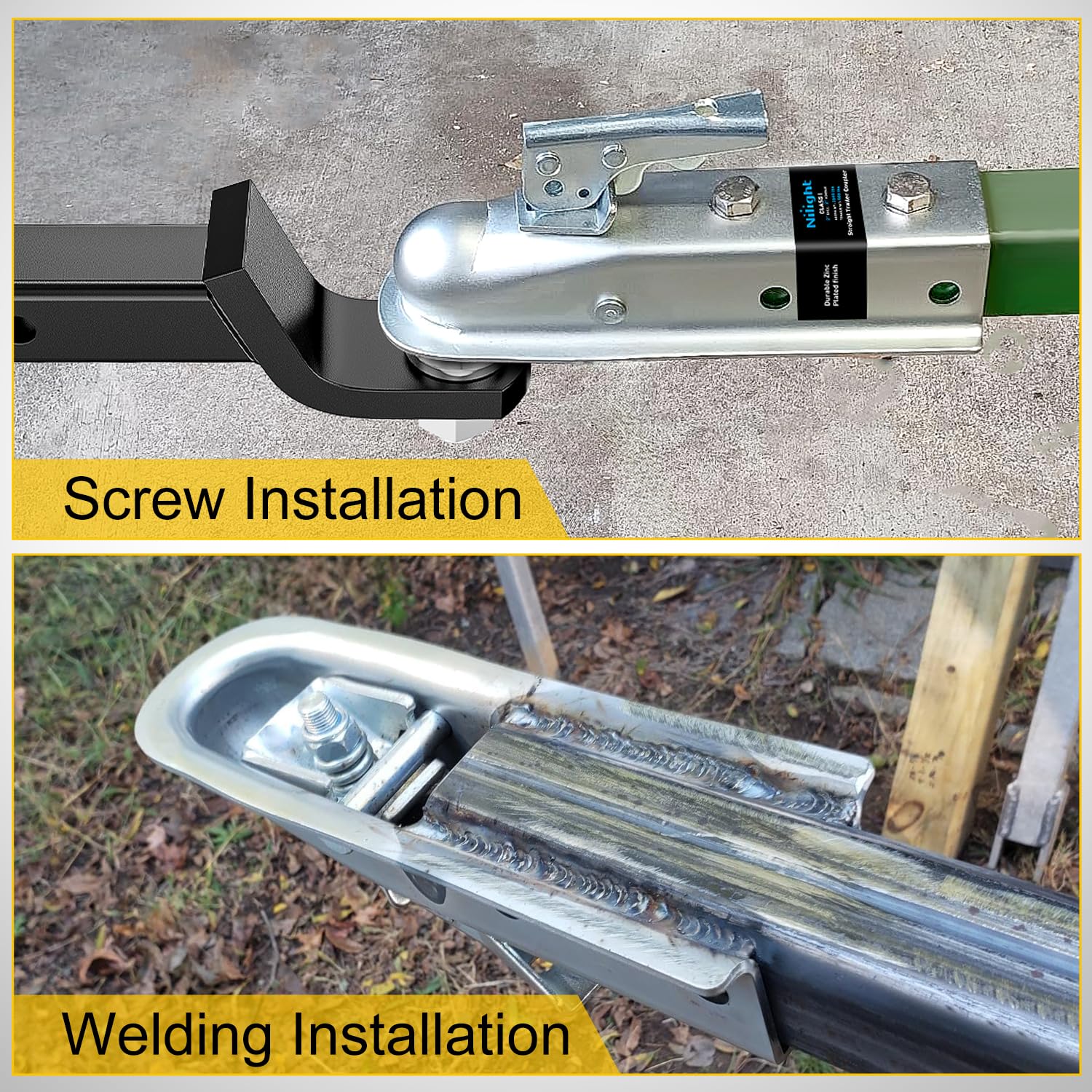 Nilight bolted to trailer frame example showing removable install convenience