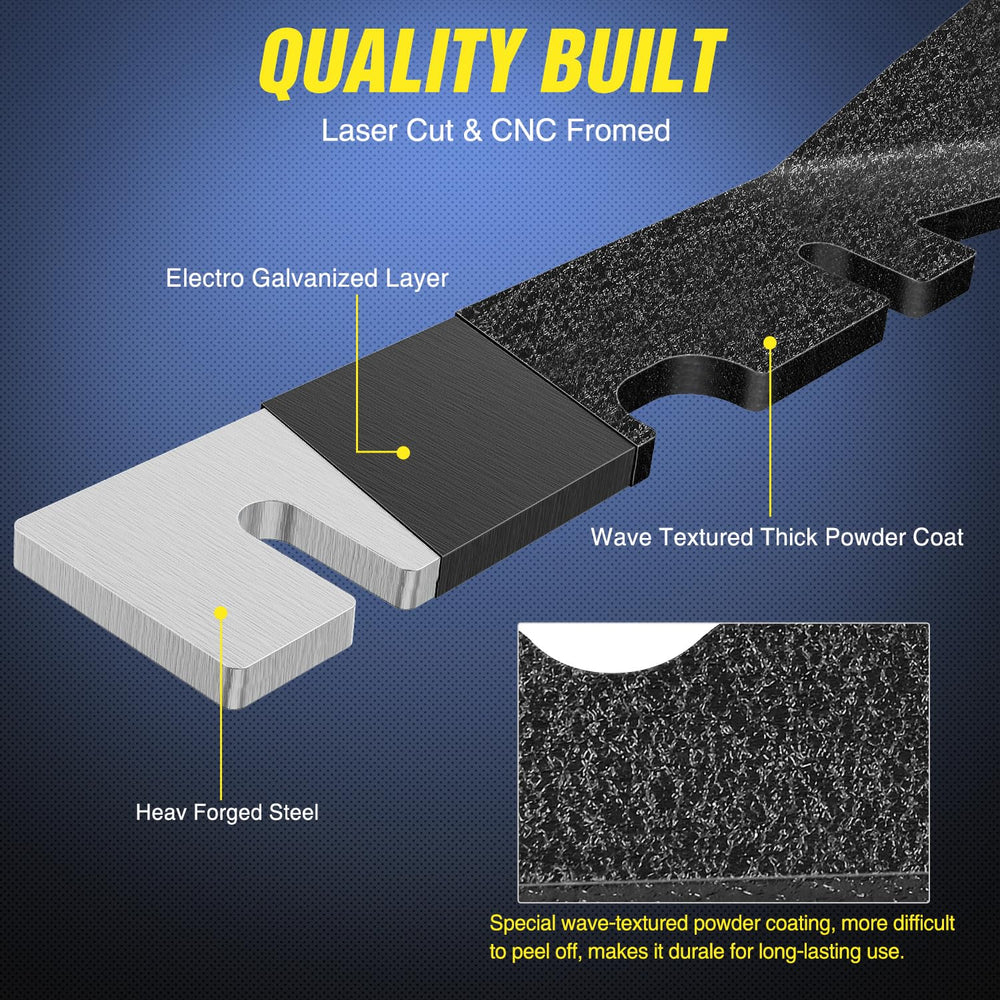 Nilight close-up of bracket welds and matte coating for corrosion resistance