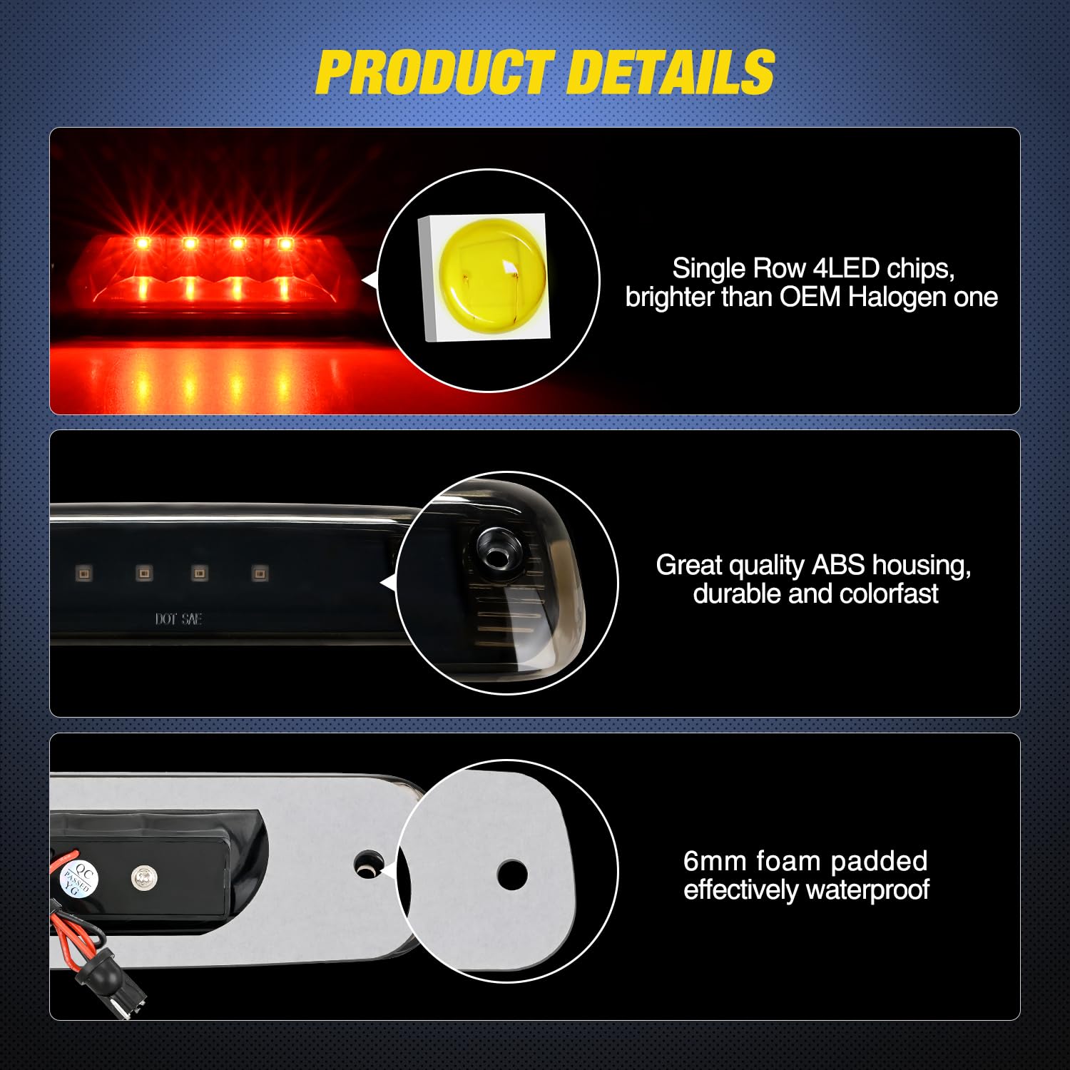 Nilight rear housing with high-density foam pad for improved waterproofing