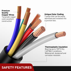 Nilight cable length laydown showing 12 ft reach for convenient hookup