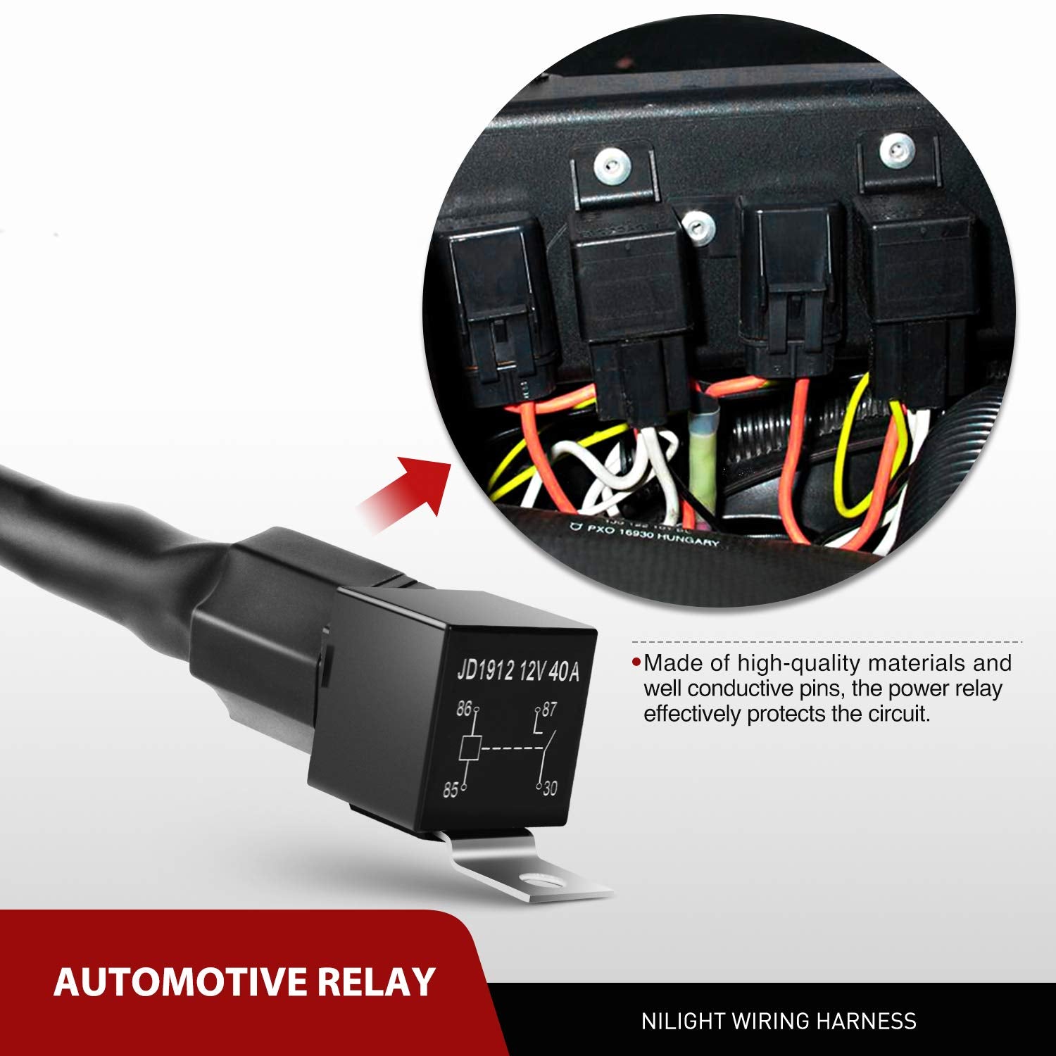 Nilight harness routed along chassis for organized, safe wiring