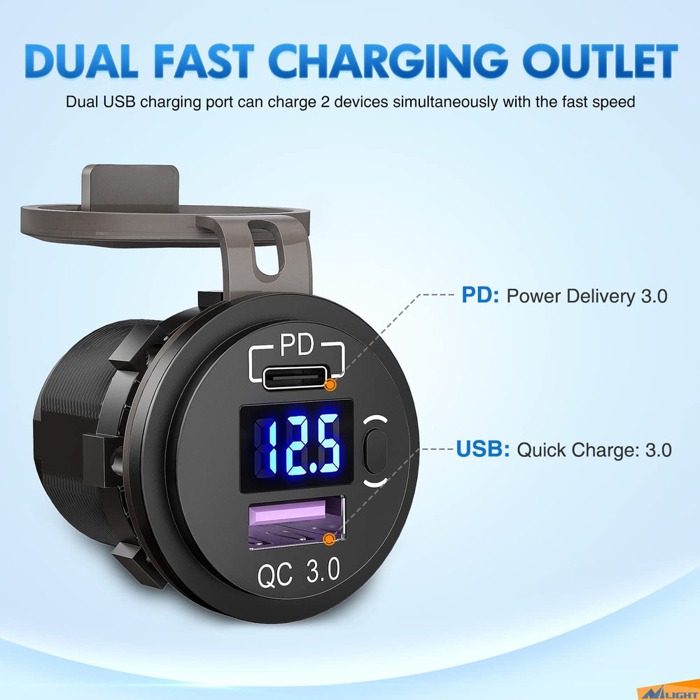 Nilight powering two devices simultaneously to illustrate dual-device charging