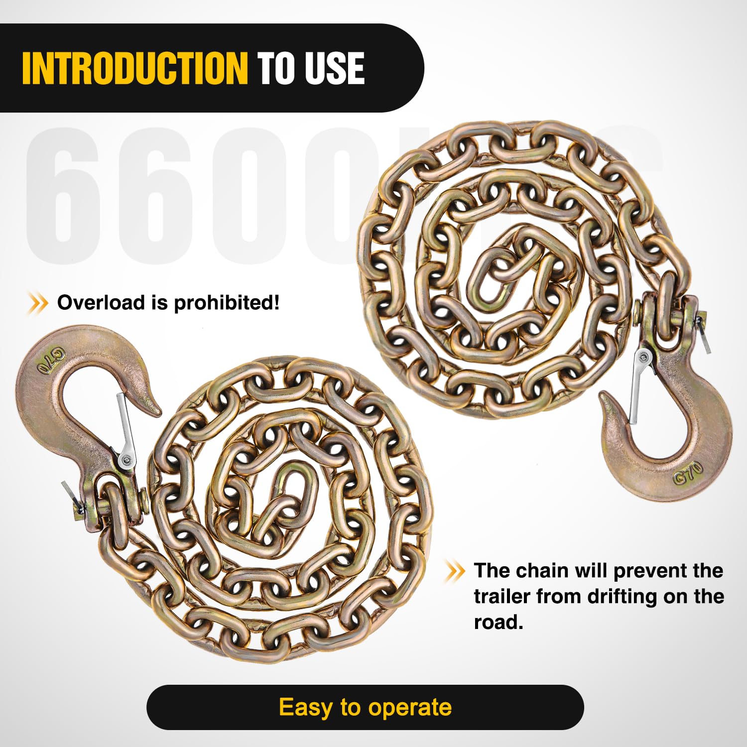 Nilight removable zinc-plated pin and cotter detail for easy installation