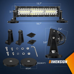 Nilight close-up of triple-row LEDs and reflector for efficient throw