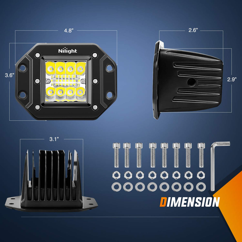 Nilight close-up of LED array highlighting triple-row design for stronger lumen output and range