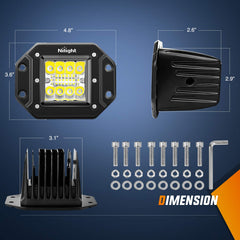 Nilight close-up of LED array highlighting triple-row design for stronger lumen output and range