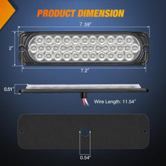 Nilight closeup of the 36 SMD LEDs array highlighting bright white output for safer reversing