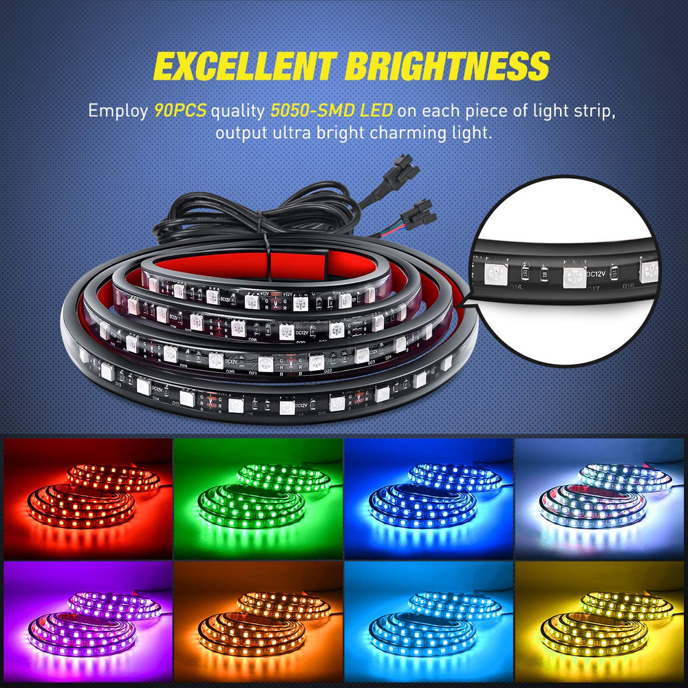 Nilight close-up of 5050-SMD LED chips illustrating bright color output