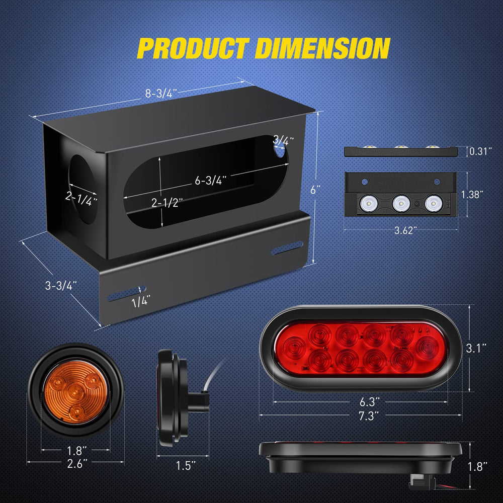 Nilight close-up of 6-inch oval tail light highlighting bright SMD LEDs for clearer stop signals