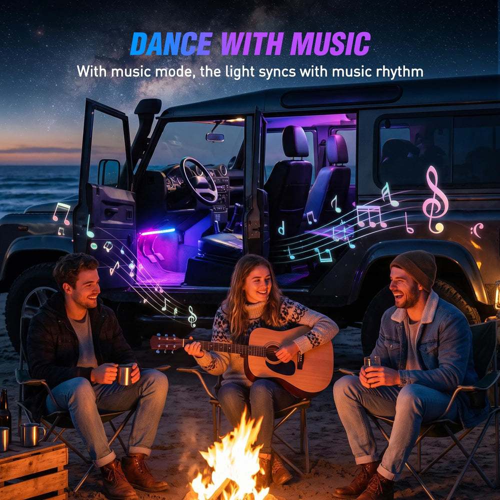 Nilight multicolor modes display showing music-responsive lighting effect