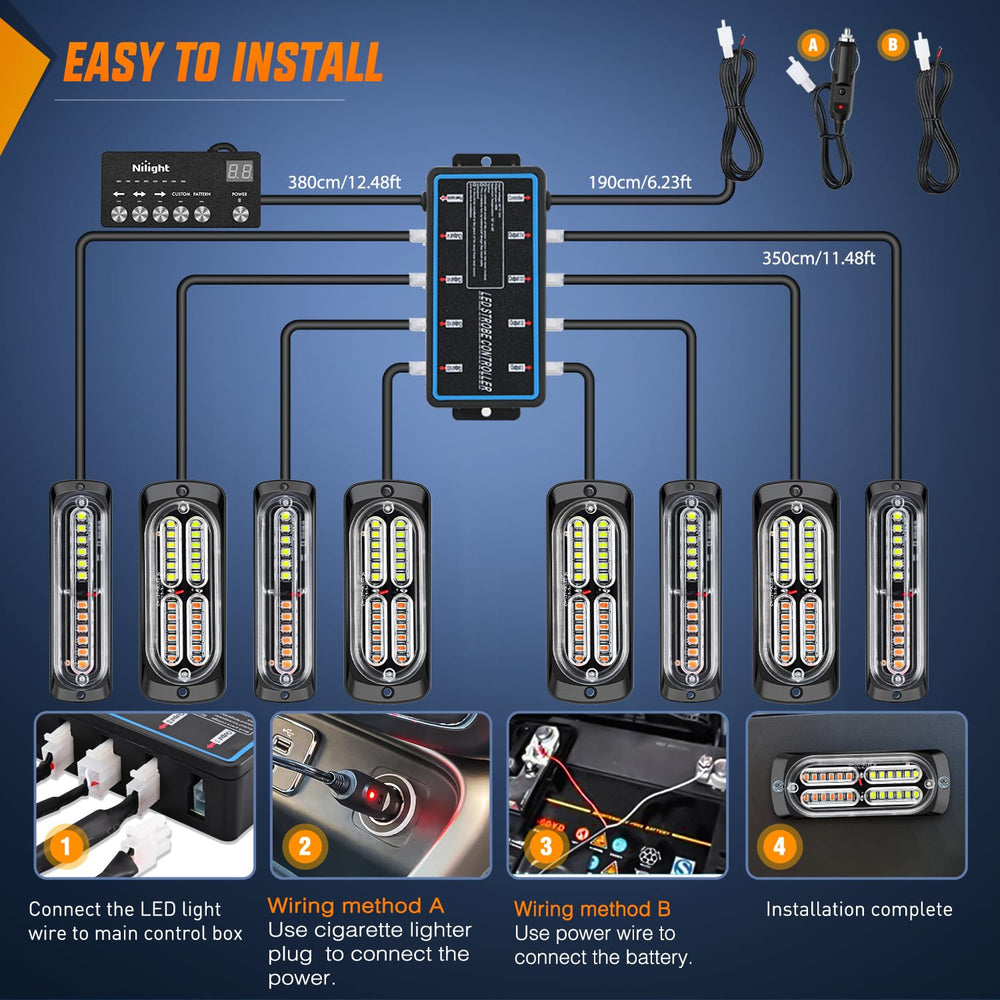 Nilight control box and wiring harness demonstrating simple synchronized installation