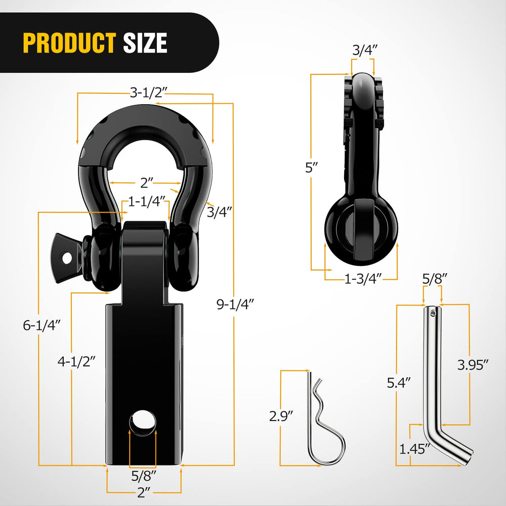 Nilight close-up of 3/4 inch D-ring shackle highlighting secure attachment benefit