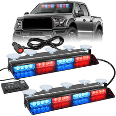 Nilight strobe front view showing red blue LEDs and warning visibility
