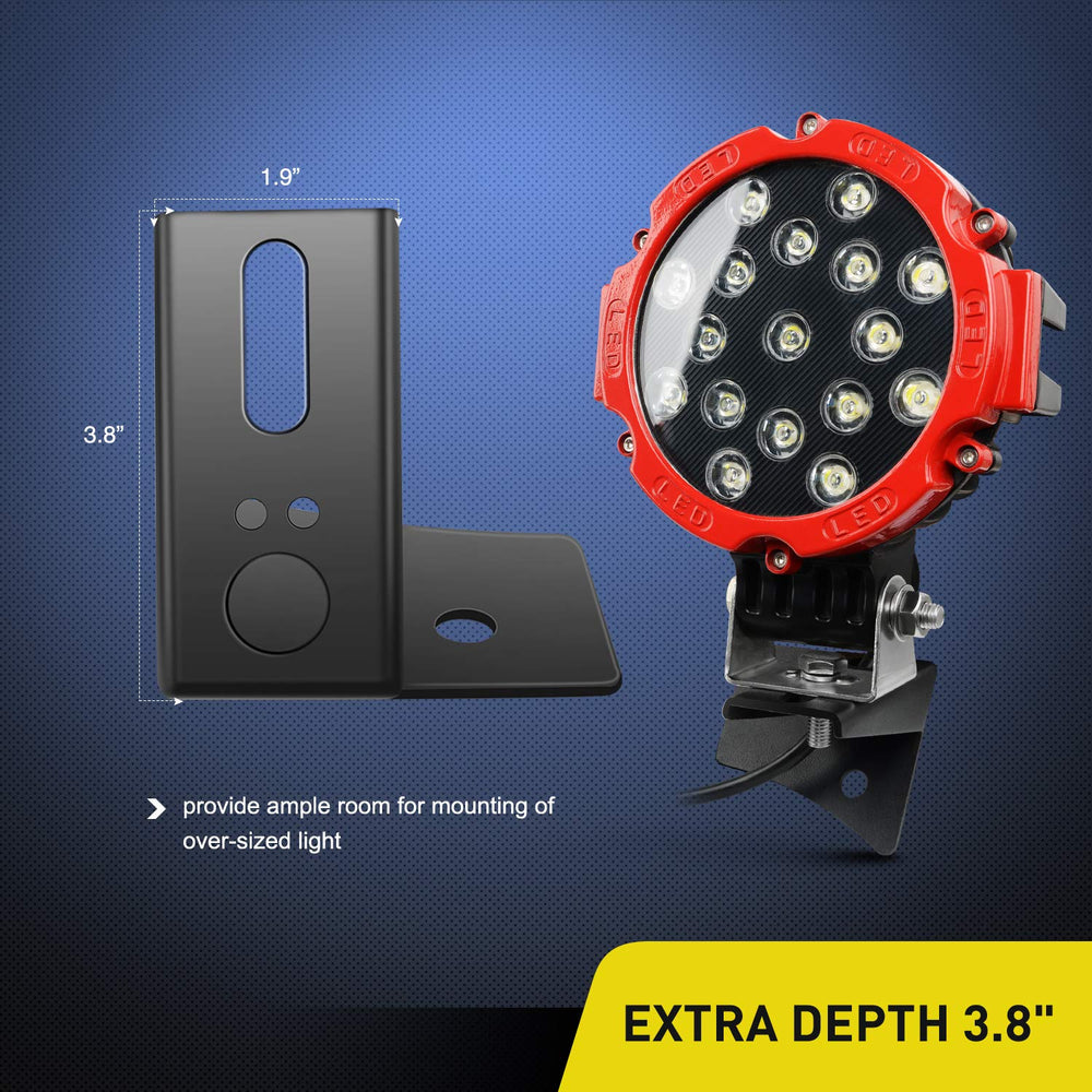 Nilight mounting plate detail showing ample length for oversized lights