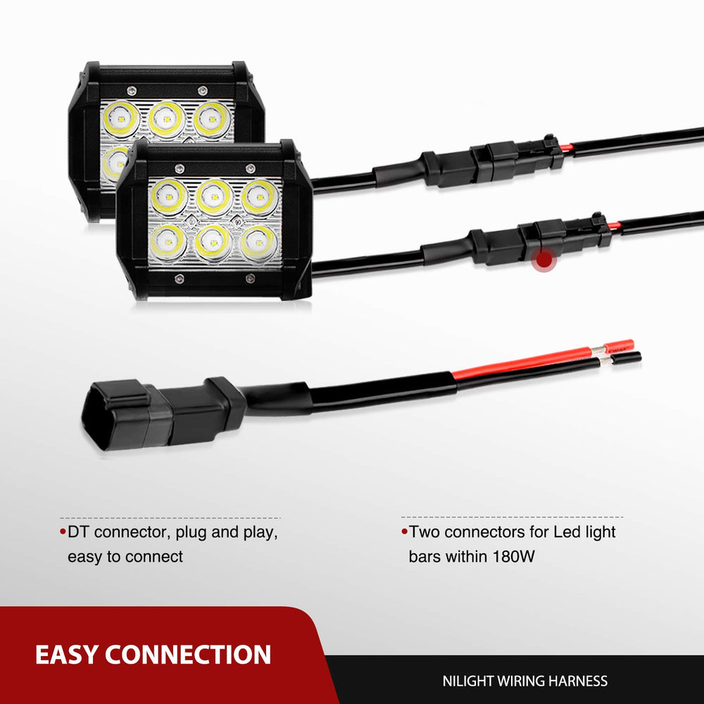 Nilight DT connector close-up demonstrating secure waterproof connection