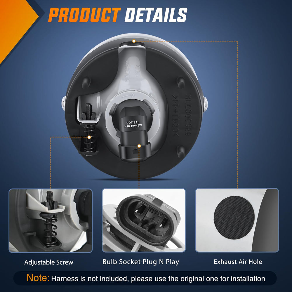Nilight H16 bulb and wiring harness ready for plug-and-play installation