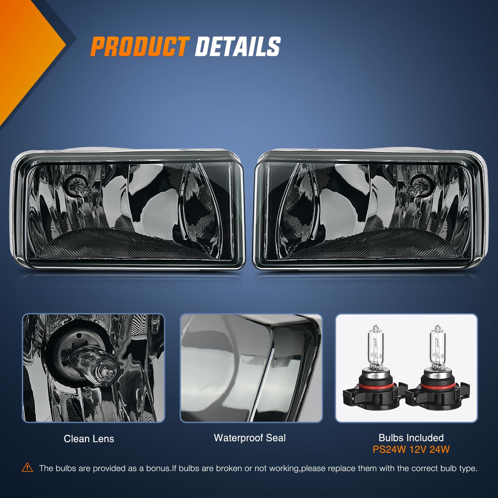 Close-up of Nilight fog light glass lens highlighting clarity and improved light transmission benefit
