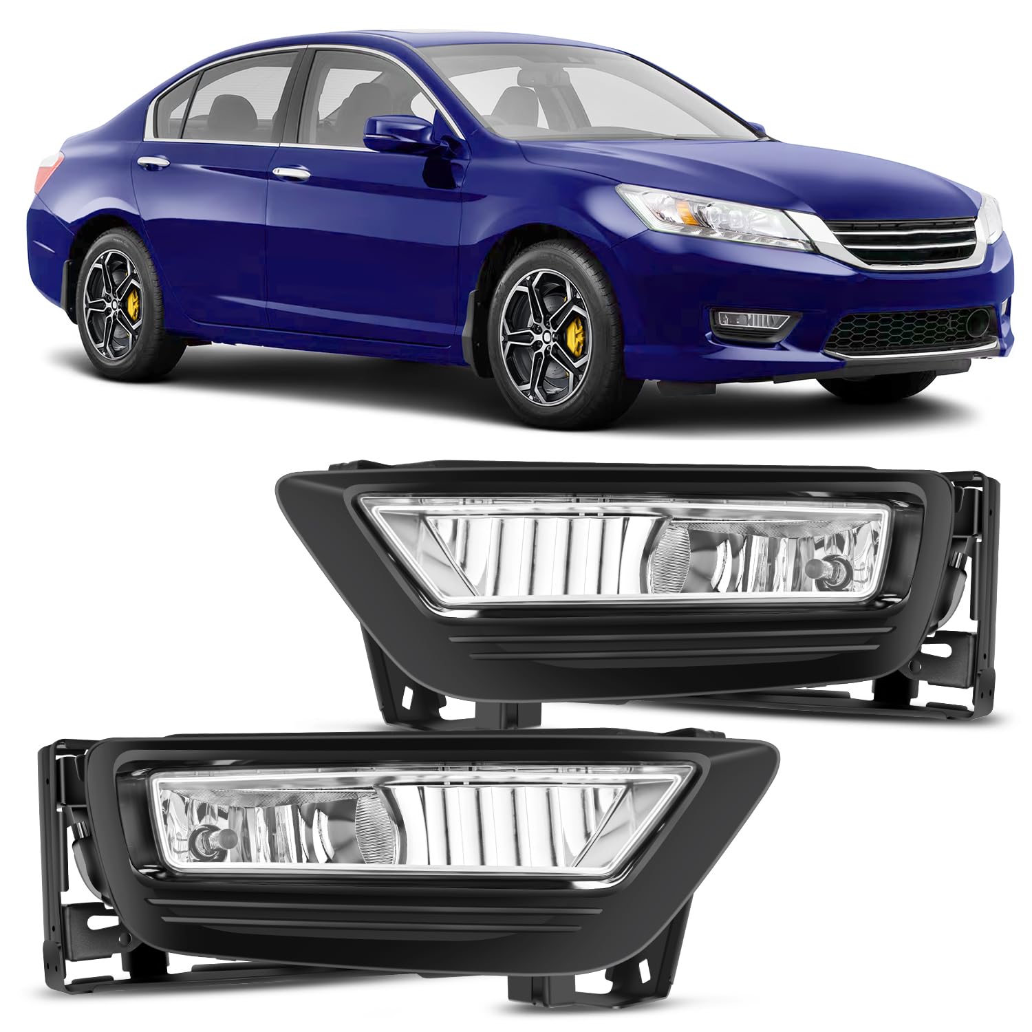 Nilight front assembly for 2013-2015 Accord showing precise OEM fit and improved visibility