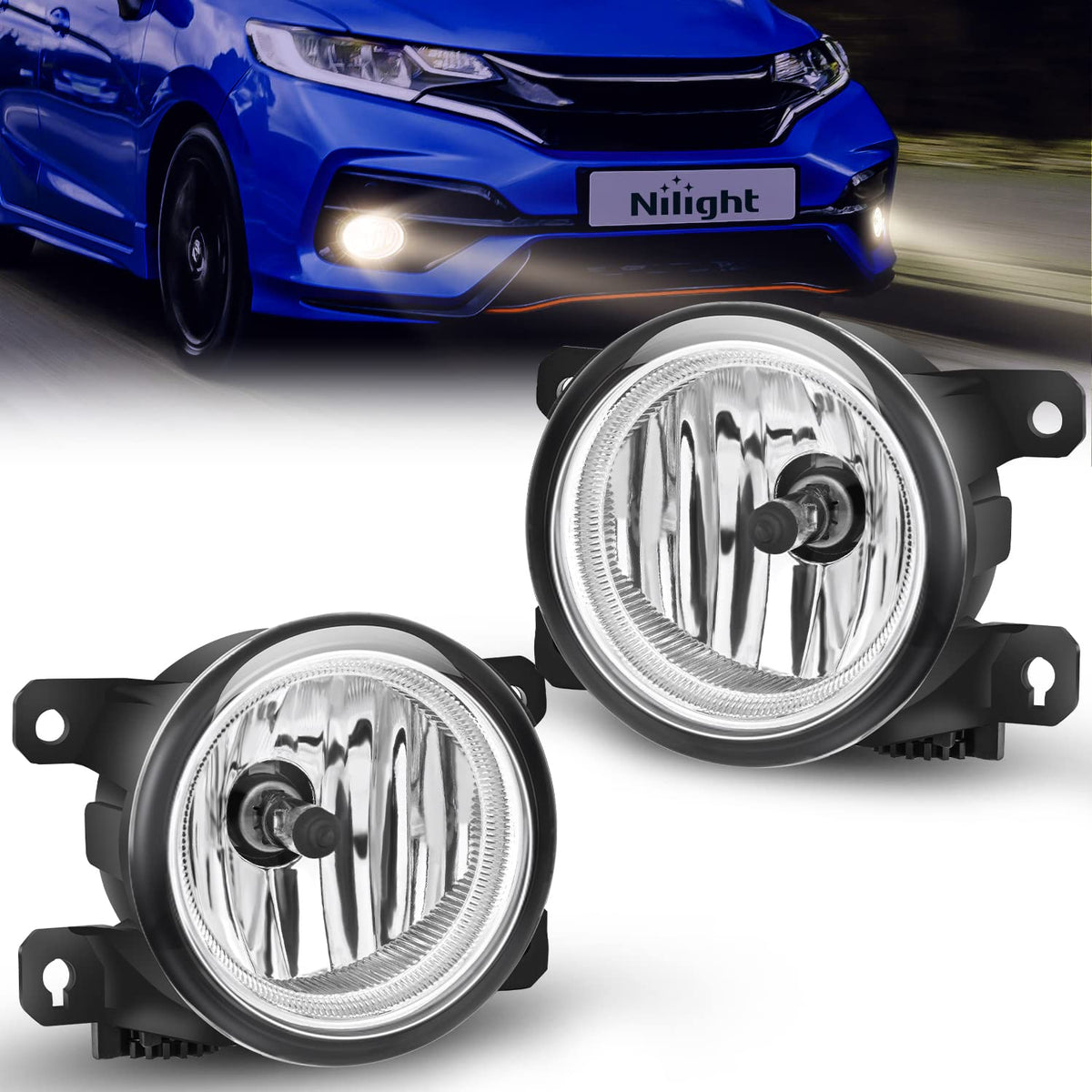 Nilight front assembly pair showing exact fit and OEM-style mounting benefit