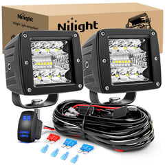 Nilight front view of both cubes showing beam pattern and increased brightness benefit