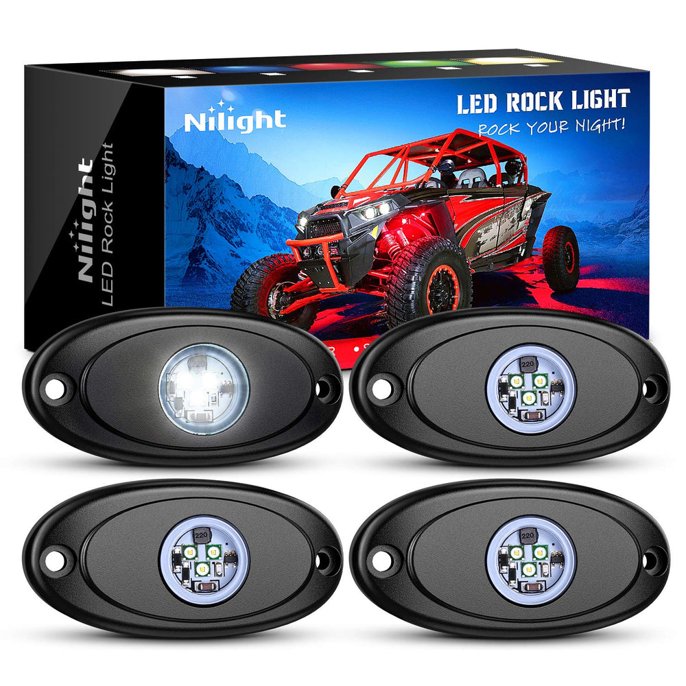 Nilight front-facing pod cluster showing bright white output and visibility benefit