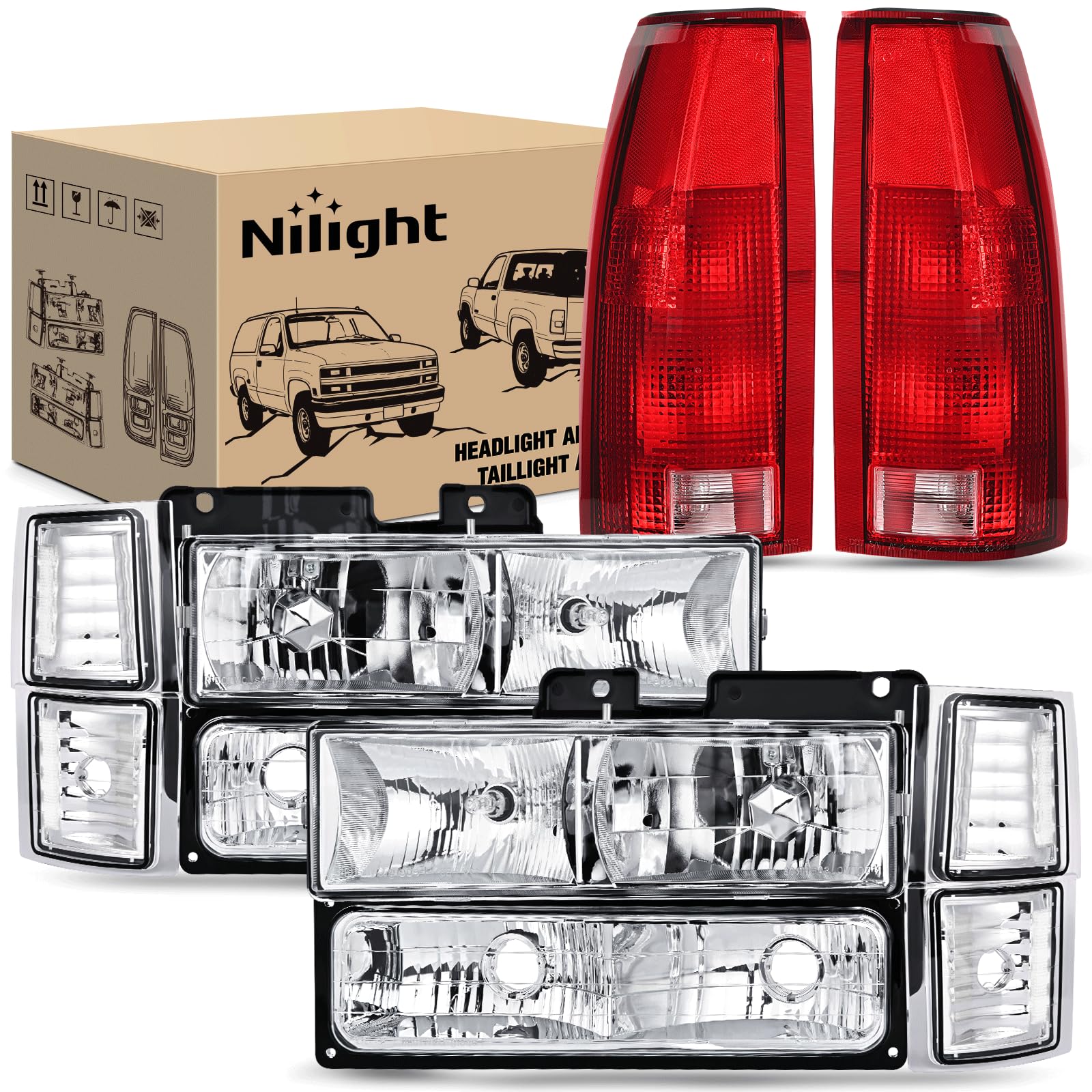 Nilight headlight assembly front view showing crisp optics and improved visibility