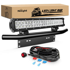 Nilight front-mounted 20in light bar showing strong forward illumination benefit