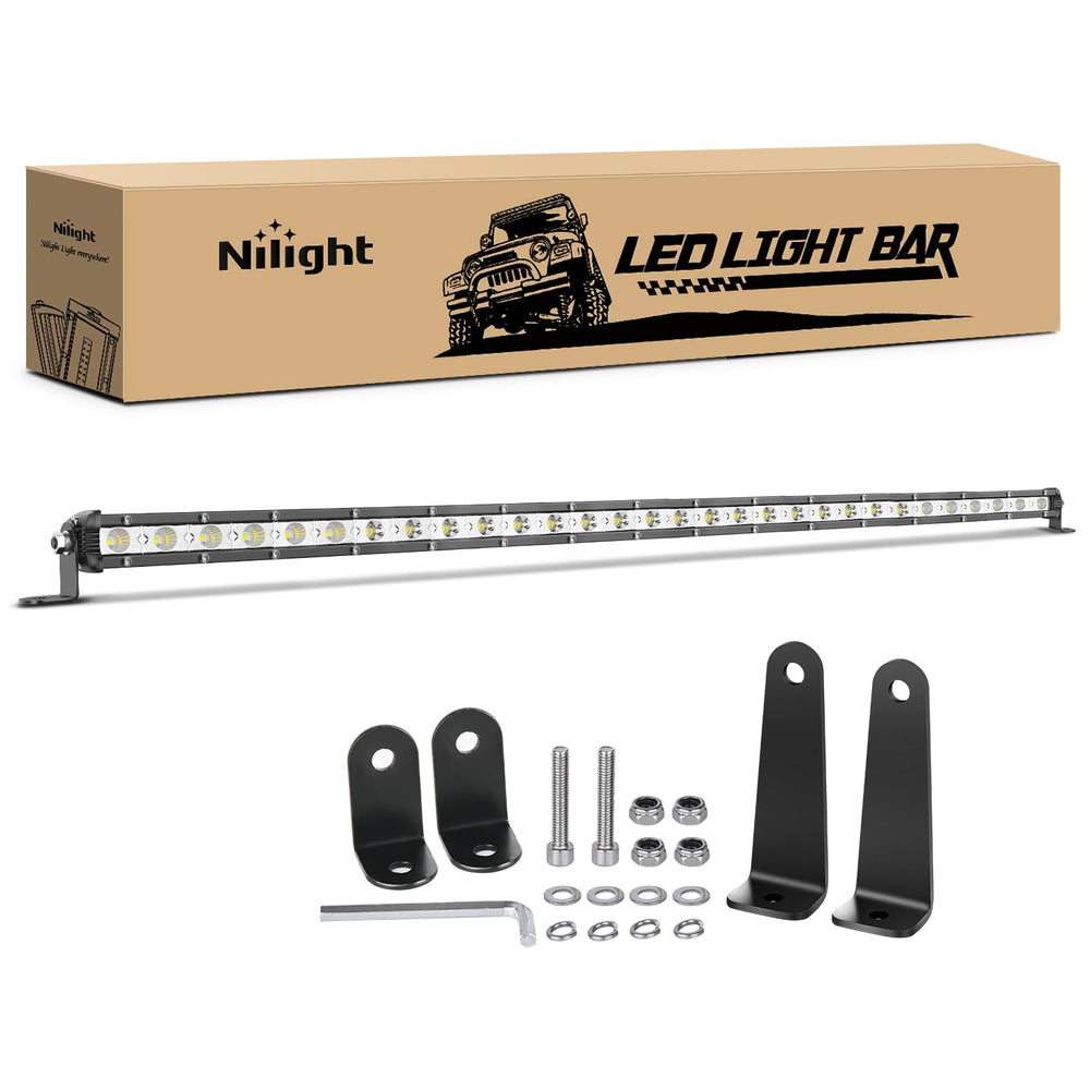 Nilight front view of 31in light bar showing compact profile and bright LEDs