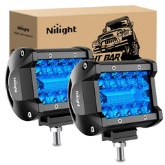 Nilight front view of 4-inch blue pods showing compact form and strong illumination benefit