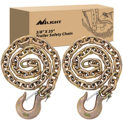 Nilight front packaging showing both 3/8" x 35" chains and hooks for confidence