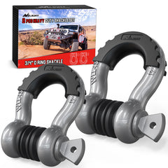 Nilight front view of 3/4" D-ring shackles showing compact, heavy-duty design