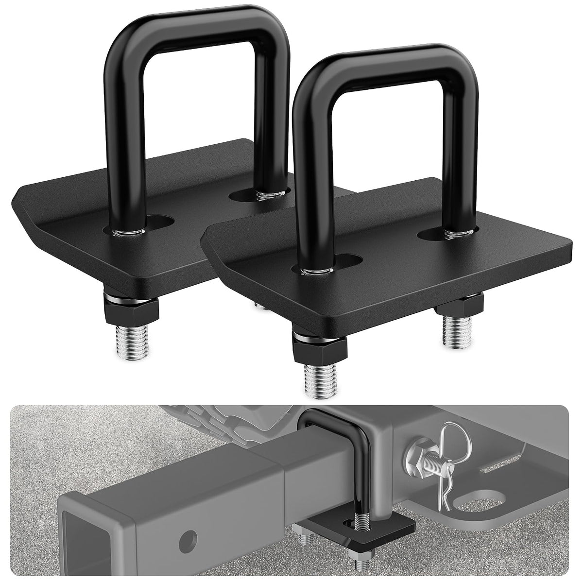 Nilight front packaging showing the 2PCS hitch tightener and benefits