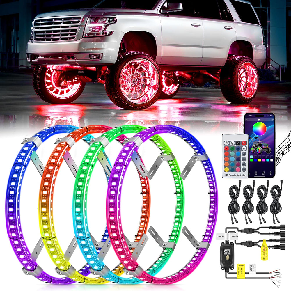 Nilight front packaging showing full wheel ring kit and quick setup benefit