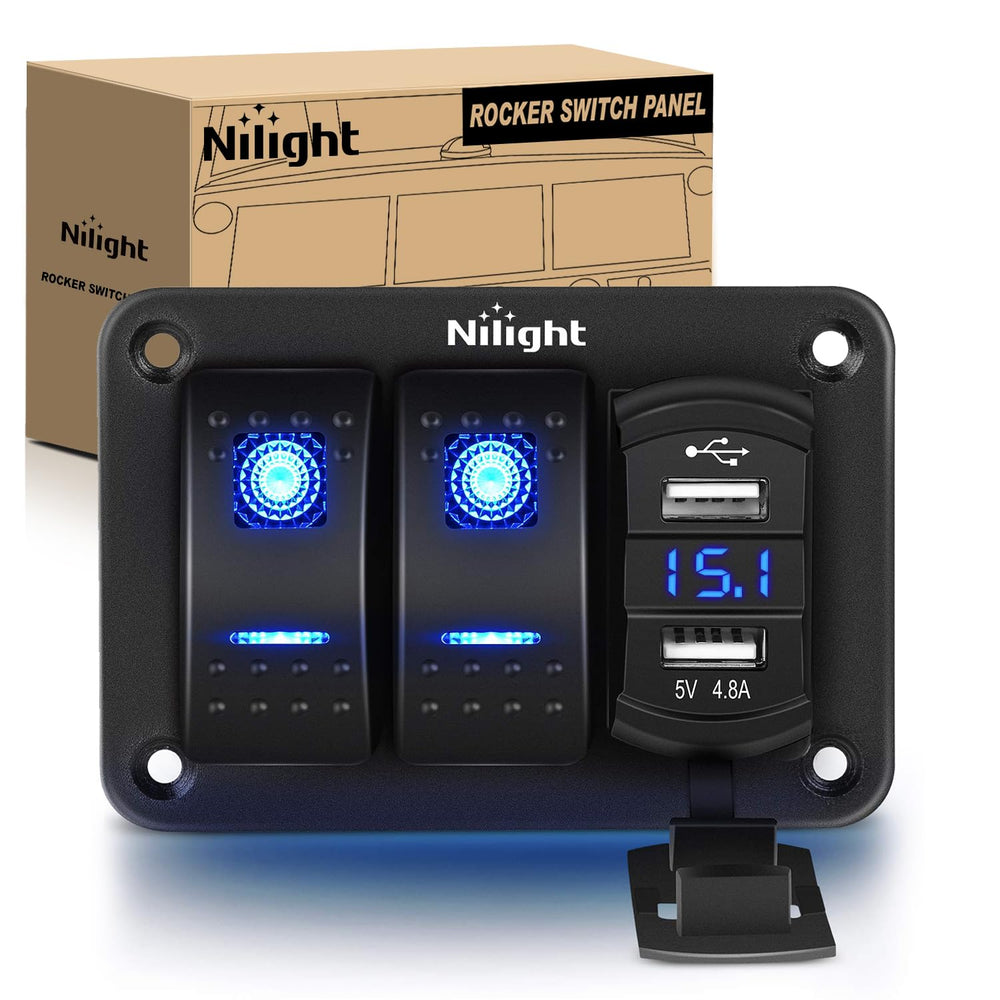 Nilight front panel overview showing compact waterproof design and organized controls