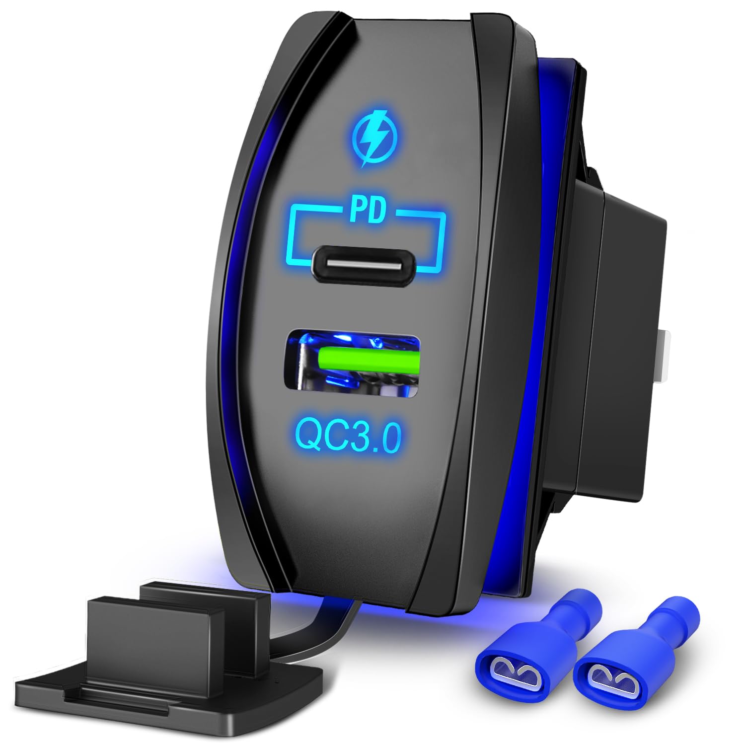 Nilight front panel view showing dual USB ports and clean fit