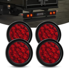 Nilight front view of 4-inch red tail light showing bright lens and improved visibility