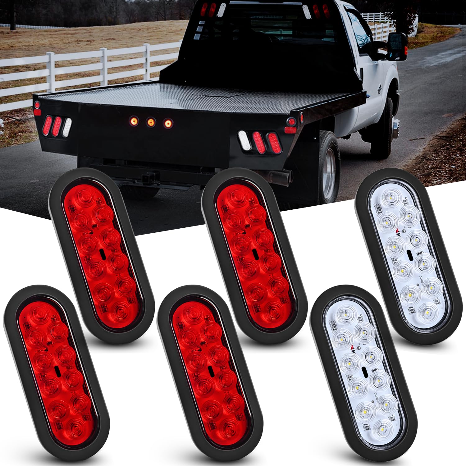 Nilight front view of oval tail light showing bright lens and reliable visibility