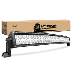 Nilight front view of 32-inch curved LED light bar showing bright output