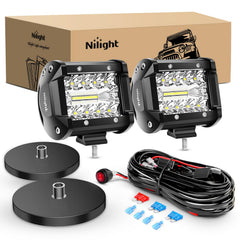 Nilight front view showing dual 4-inch bars and bright beam benefit