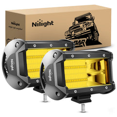 Nilight front view of 5.3-inch double-row light bar showing wide flood beam benefit