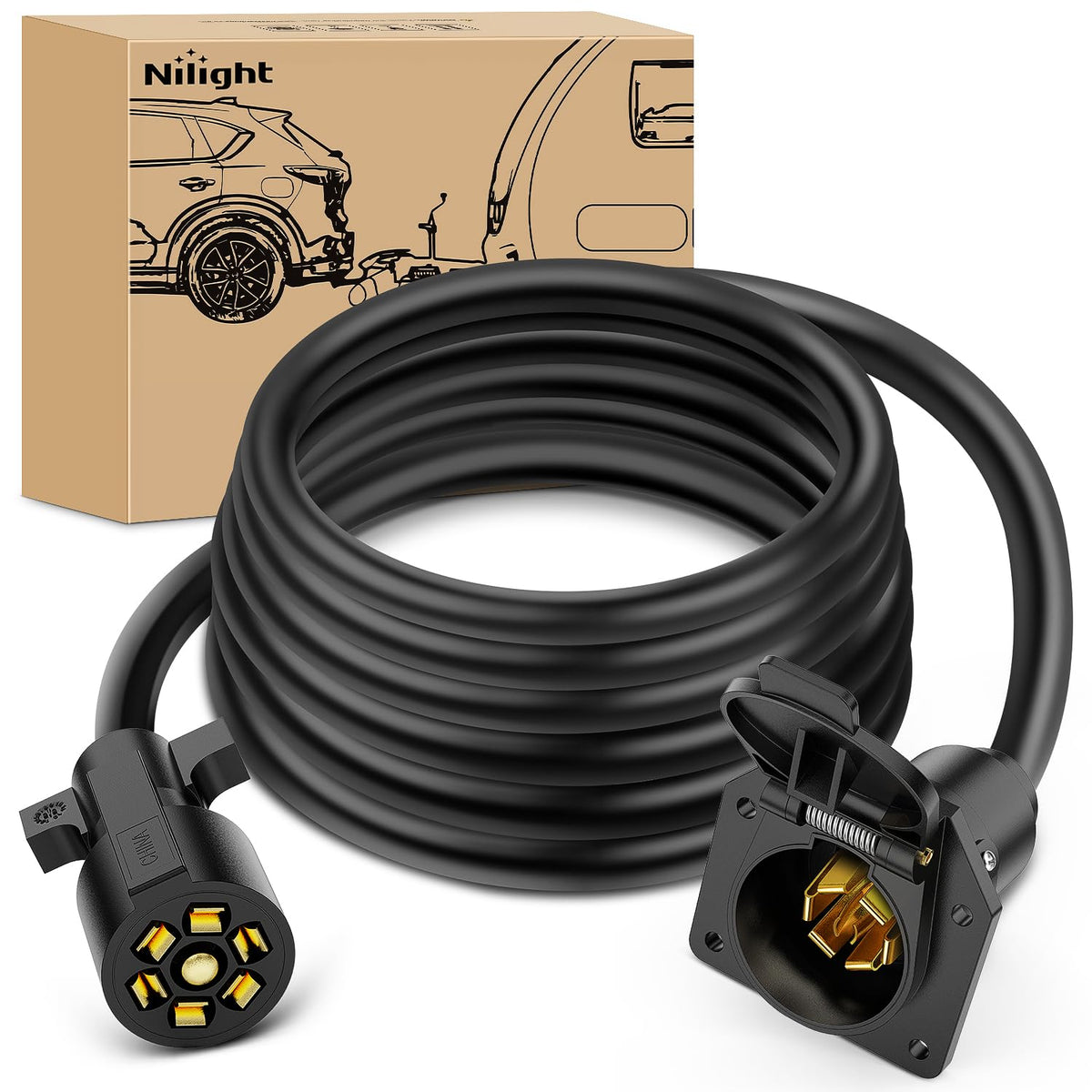 Nilight front view connector showing plug face and benefit easy hookup