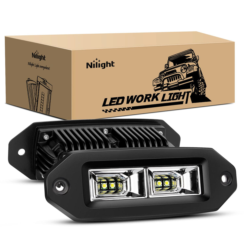 Nilight front view flush mount pod showing compact low-profile design and even light