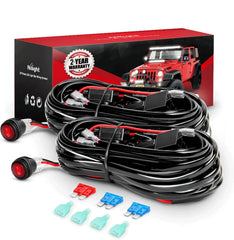 Nilight front view of assembled wiring harness showing neat layout and quick install benefit