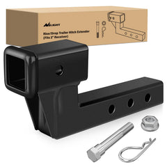 Nilight front view of hitch extension showing solid build and compatibility benefit