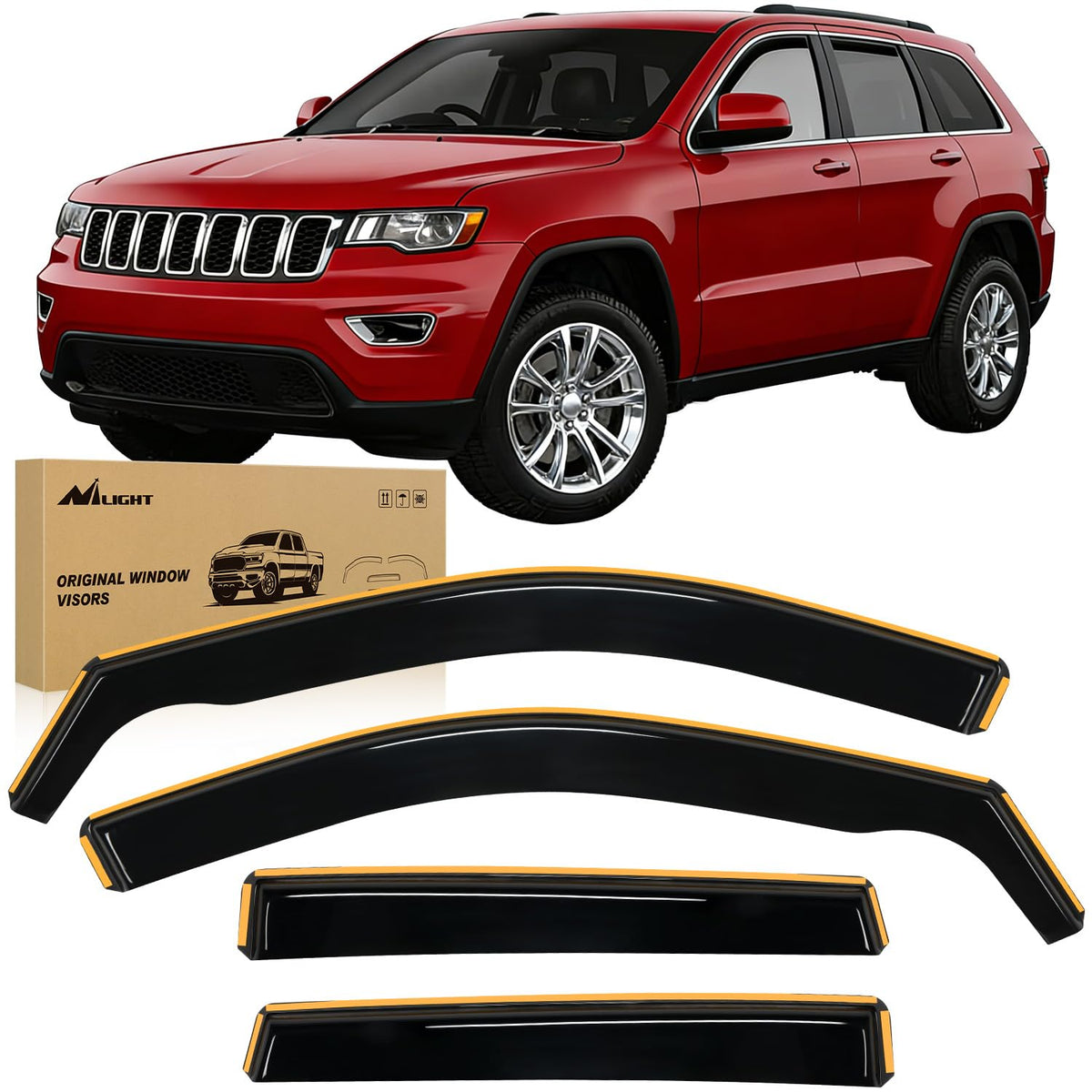 Nilight front view on Jeep Grand Cherokee showing streamlined fit and enhanced ventilation