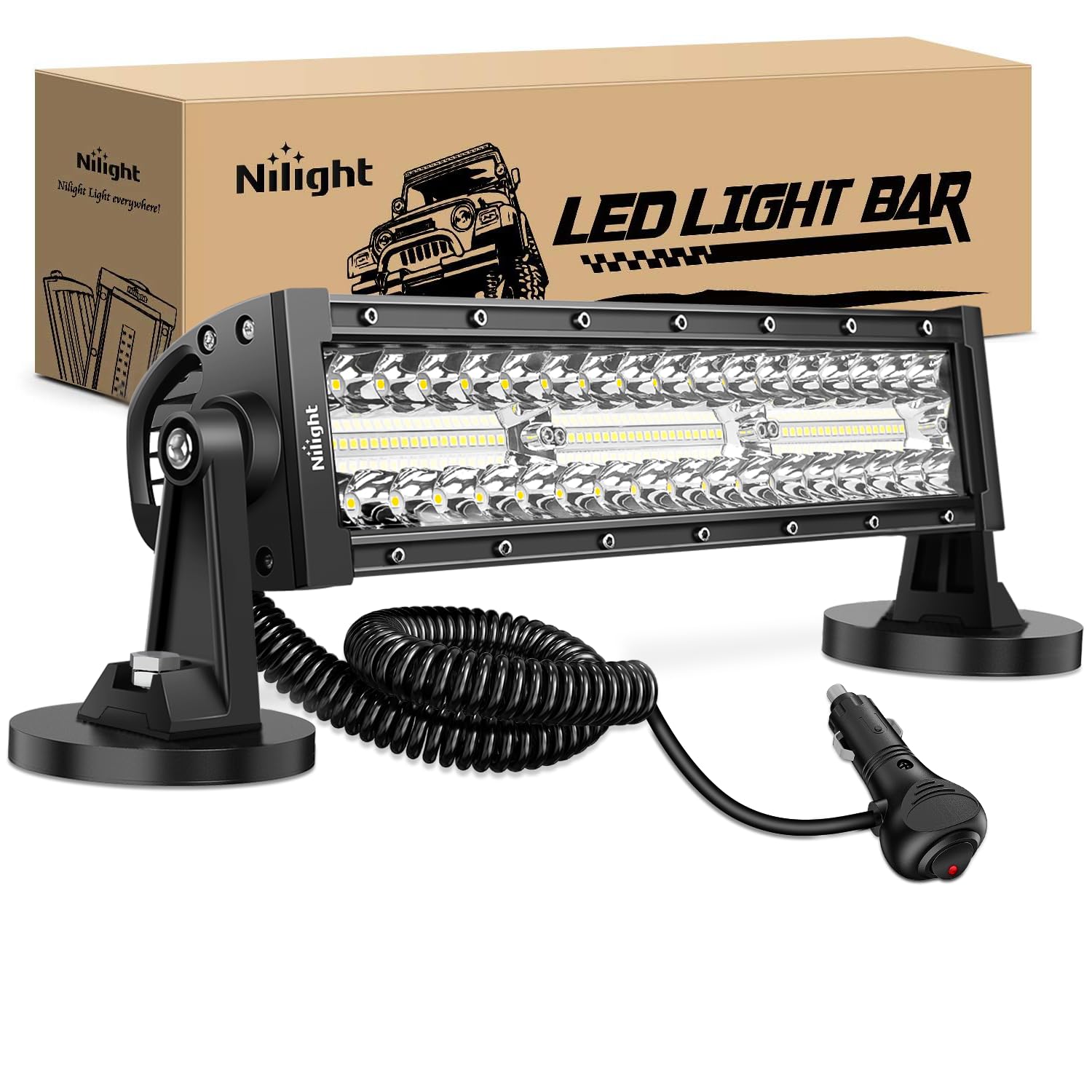Nilight front view light bar showing compact profile and bright output