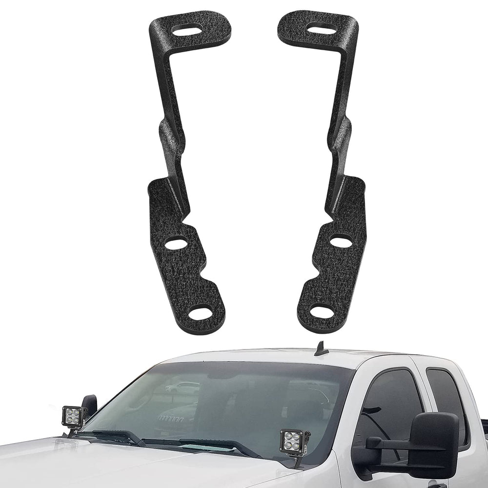 Nilight front view of ditch light brackets showing bolt holes and fitment benefit
