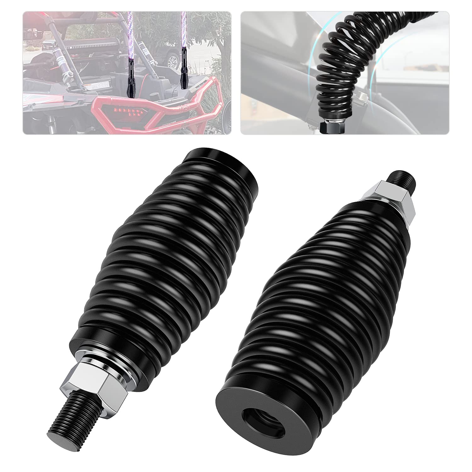 Nilight front view of two heavy duty spring bases showing mount geometry and durability