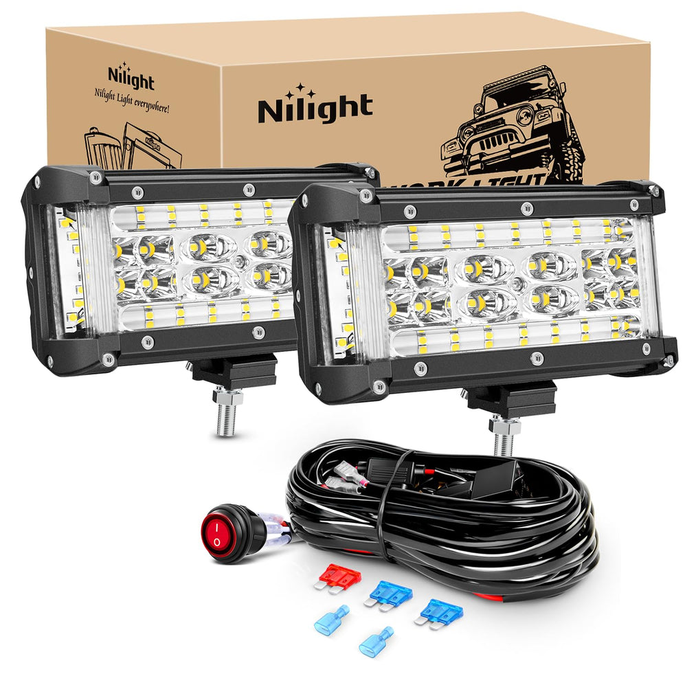Nilight front view showing compact 5.5 inch lights and robust housing for durable performance