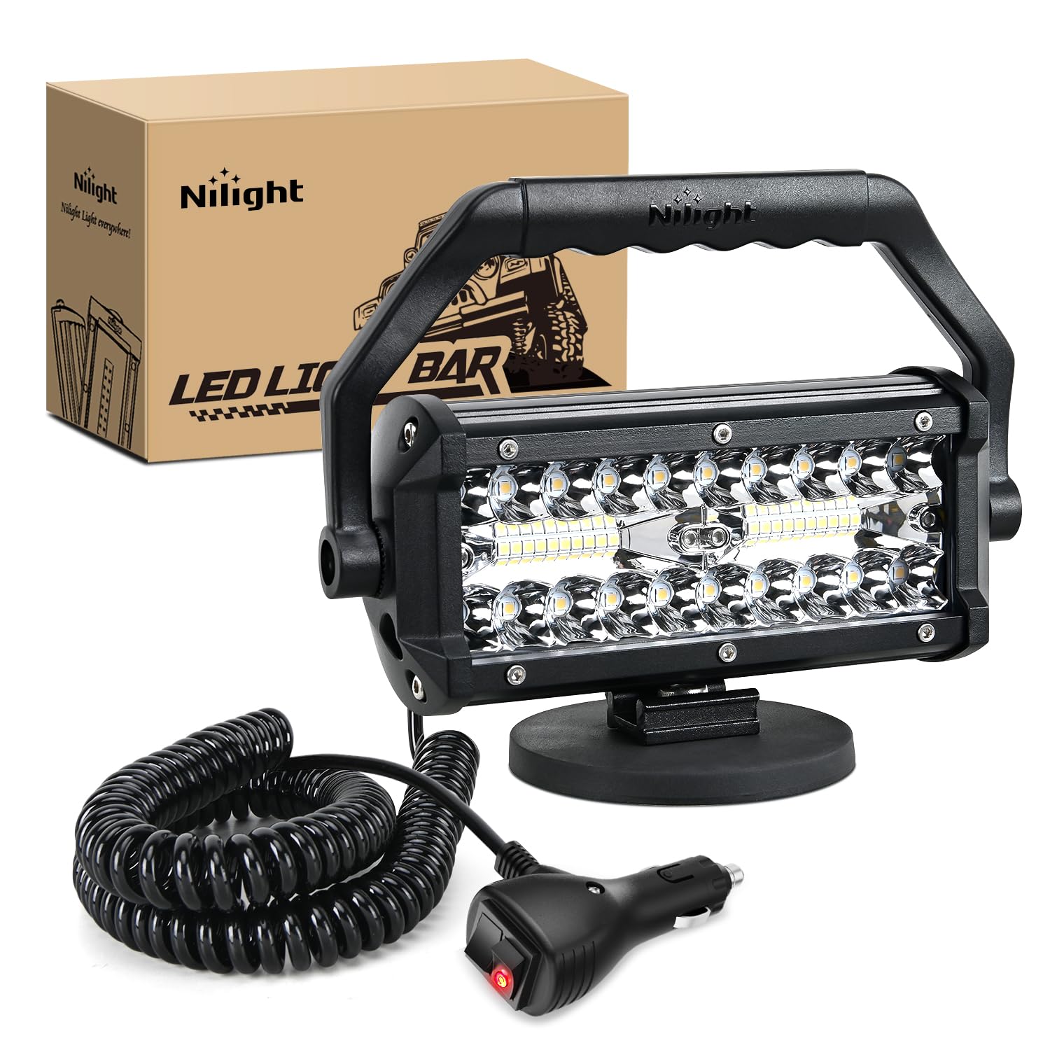 Nilight front view showing compact LED bar and durable housing for versatile lighting